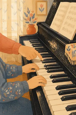 Piano Lesson Hands Practicing Scales
