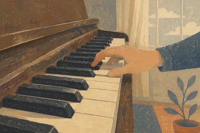 Quiet Piano Practice During Music Lesson
