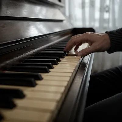 Adult Piano Practice During Music Lesson