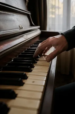 Adult Piano Practice During Quiet Music Lesson