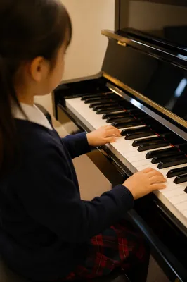 Young Student Practicing Piano Lesson