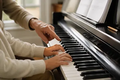 Piano Lesson Hands on Morning Keys