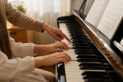 Piano Lesson Hands Practicing Scales