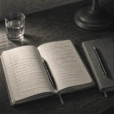 Quiet Late Night Notebook Study Desk