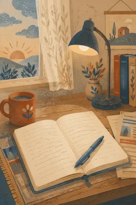 Quiet Morning Study Desk With Notebook