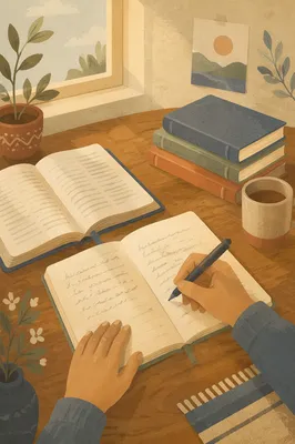 Quiet Christian Study Desk With Handwriting
