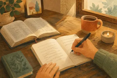 Morning Faith Study Desk With Handwriting