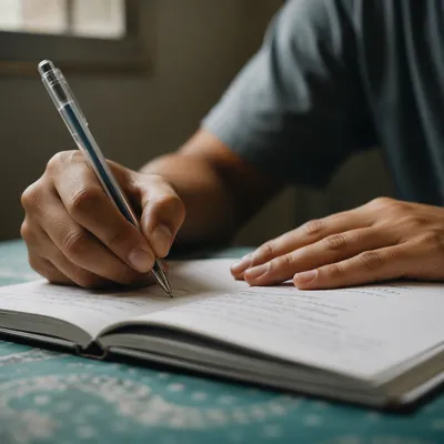 Student Handwriting Notes at Study Desk