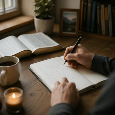 Quiet Morning Notebook Study Desk