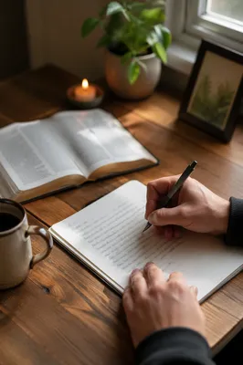 Quiet Morning Notebook Study Desk