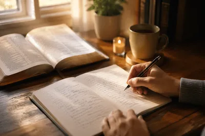 Quiet Faith Study Desk With Handwriting