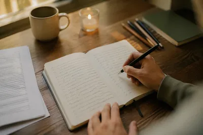 Quiet Christian Study Desk With Handwriting