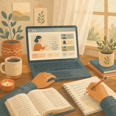 Peaceful Morning Online Learning Desk