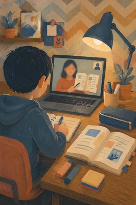 Student at Laptop for Online Learning