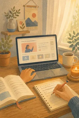 Peaceful Online Learning at Home Desk
