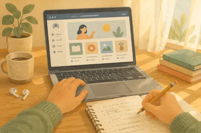Focused Online Learning on Laptop Desk