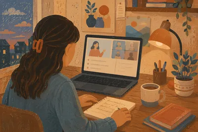 Peaceful Online Learning at Home Desk