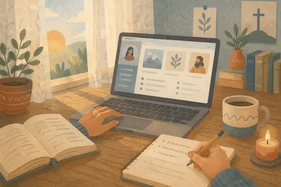 Calm Morning Online Learning Desk
