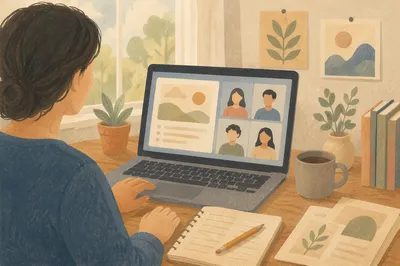 Calm Online Learning at Home Desk