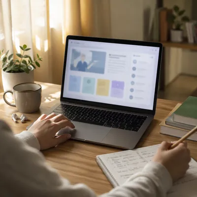 Focused Online Learning at Laptop Desk