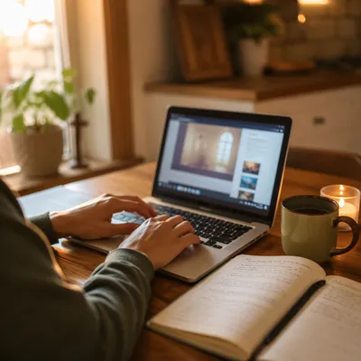 Quiet Morning Online Faith Learning Setup