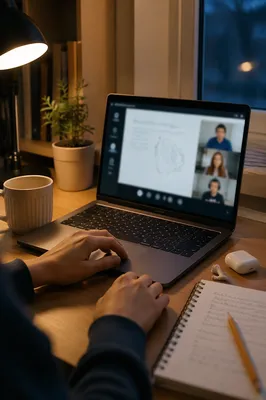 Cozy Evening Online Learning Laptop Desk