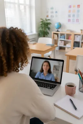 Online Learning Session in Bright Classroom
