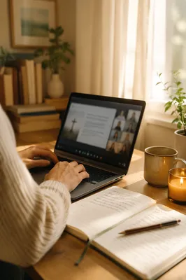 Online Faith Learning at Home Desk