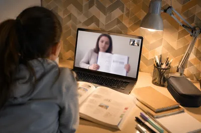 Student Online Learning at Cozy Desk
