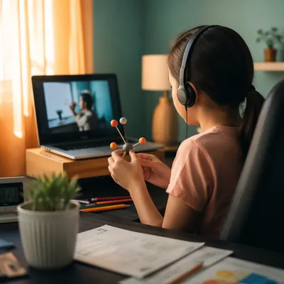 Cozy Online Learning at Home Desk