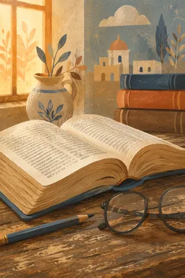 Open Dictionary on Warm Study Desk