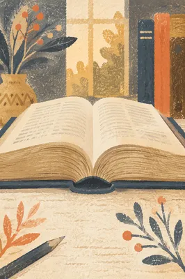 Open Thick Dictionary on Study Desk