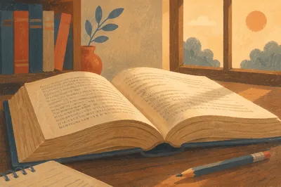 Open Dictionary Pages on Study Desk