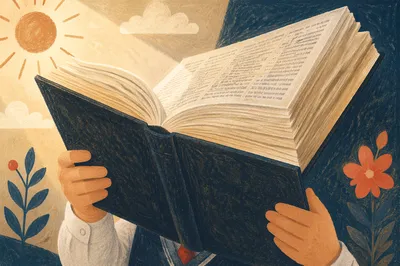 Open Dictionary Close Up Study Scene