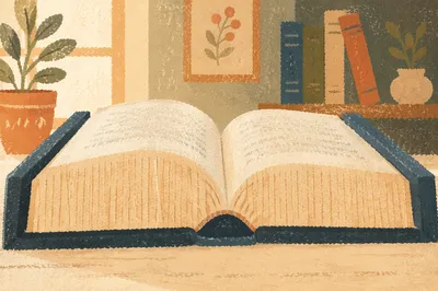 Open Dictionary Pages in Warm Study Light
