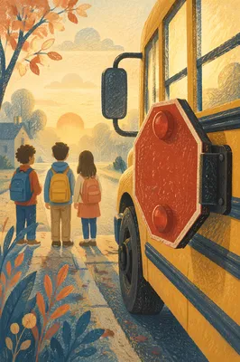 Hopeful Morning School Bus Stop Scene