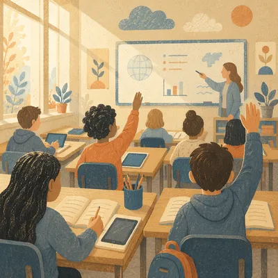 Bright Classroom Morning Learning Scene