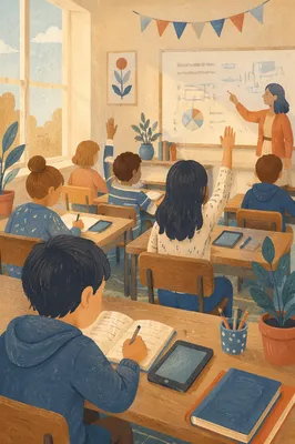 Bright Morning Classroom Learning Scene
