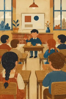 Calm Classroom Learning in Warm School Hall