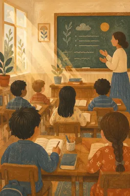 Hopeful Classroom Learning in Morning Light
