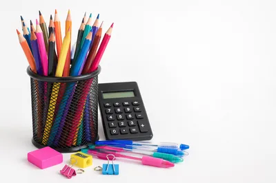 Colorful Classroom Supplies With Copy Space