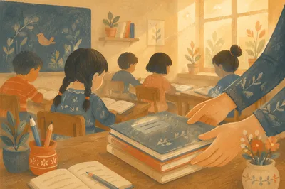 Peaceful Classroom Learning With Caring Teacher