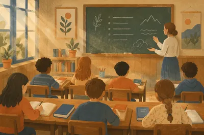 Hopeful Classroom Learning in Morning Light