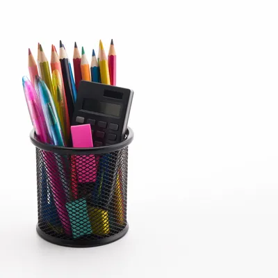 Colorful Classroom Supplies with Copy Space