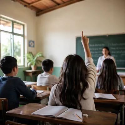 Students Learning in Sunlit Classroom