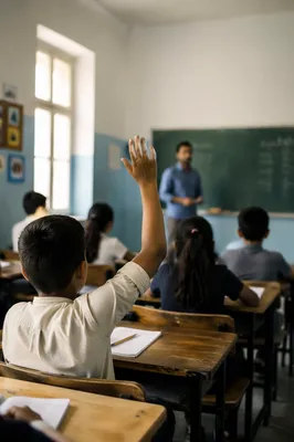 Students Learning in Sunlit Classroom