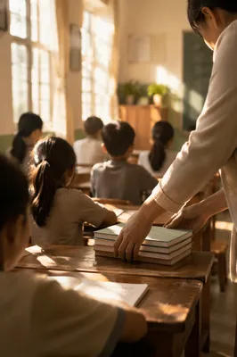 Quiet Classroom Learning With Caring Teacher