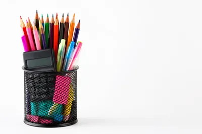 Colorful Classroom Supplies With Copy Space