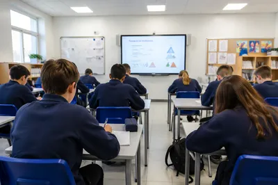 Focused Students in Modern Classroom Learning