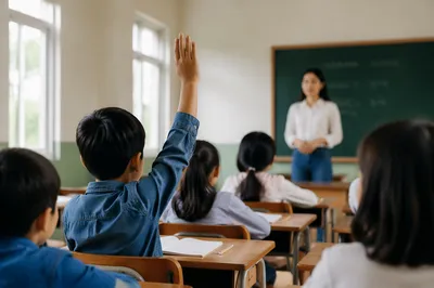 Students Learning in Sunlit Classroom